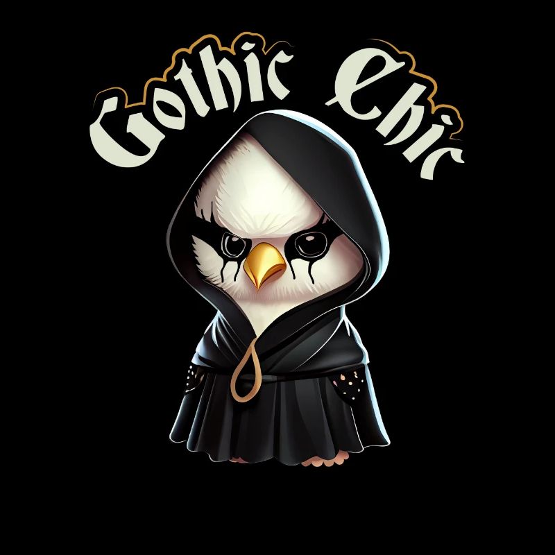 Gothic Chic Emo Chicken, Funny Death Metal Goth