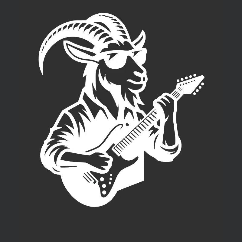 Conception de bande de guitariste chèvre en blanc
