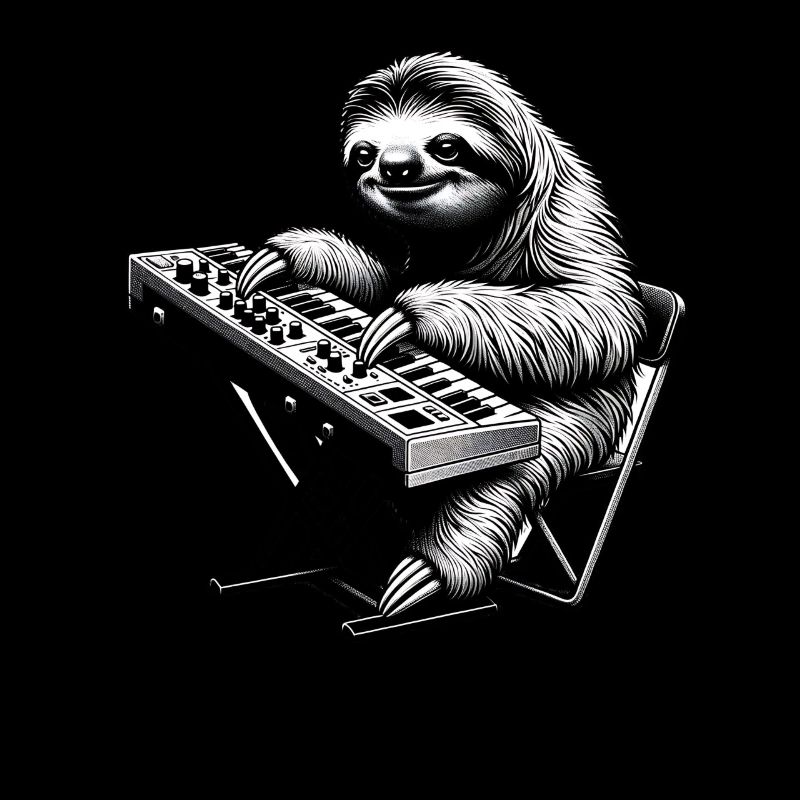 Funny Sloth Keyboard Player