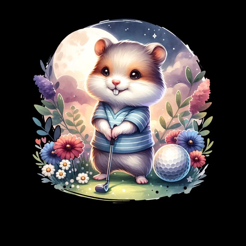 Lustiger Hamster Golfer Golfing Spaß