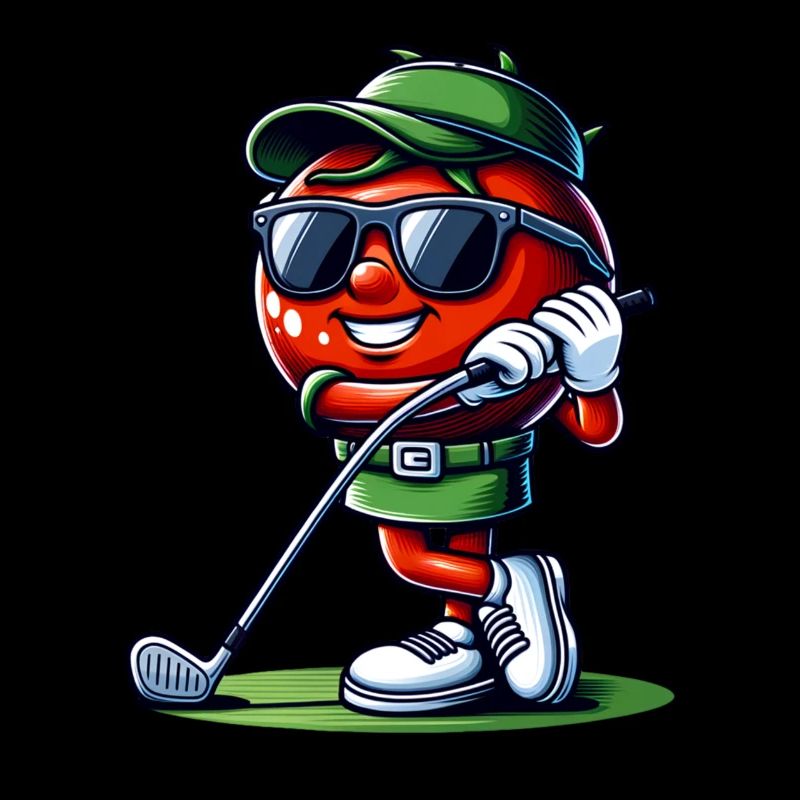 Cool drôle golf tomate avec des lunettes de soleil et