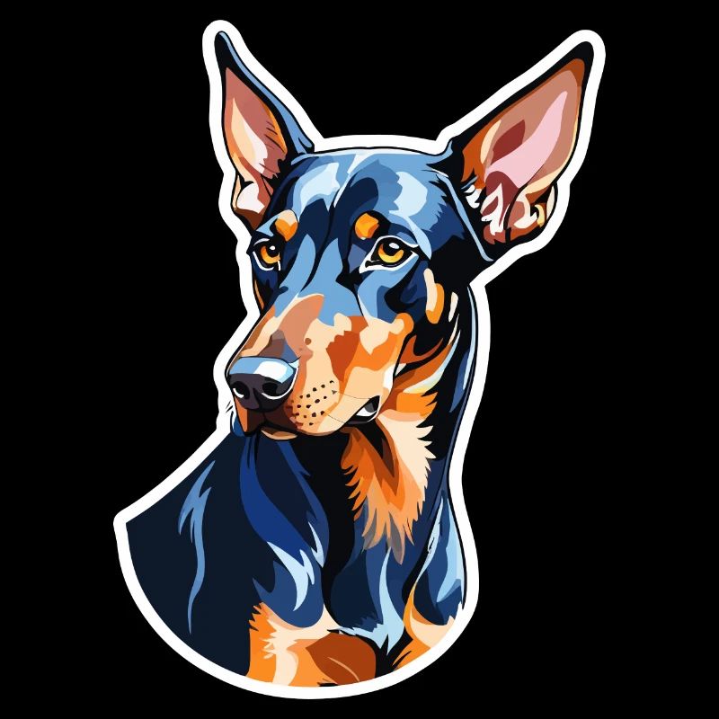 Dobermann Wasserfarben