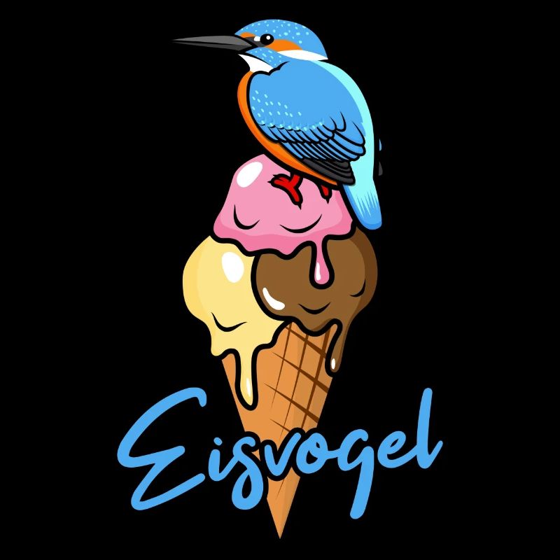 Eisvogel auf Eiswaffel