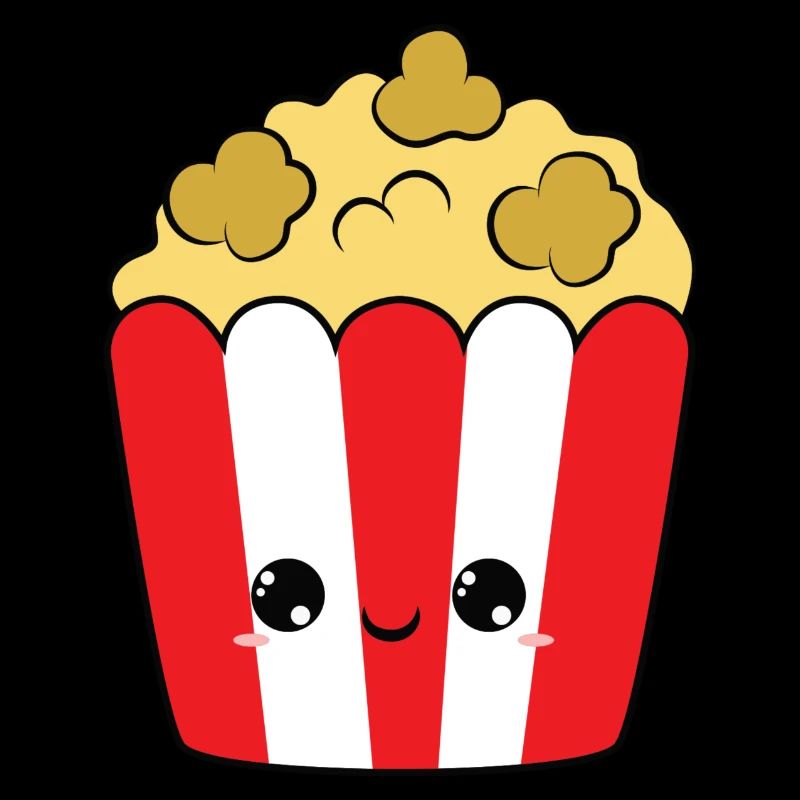 cute smiling popcorn, süß lächelndes popcorn
