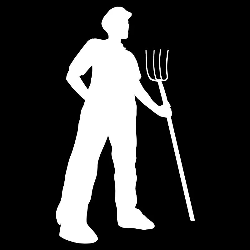 Agriculteur avec fourche