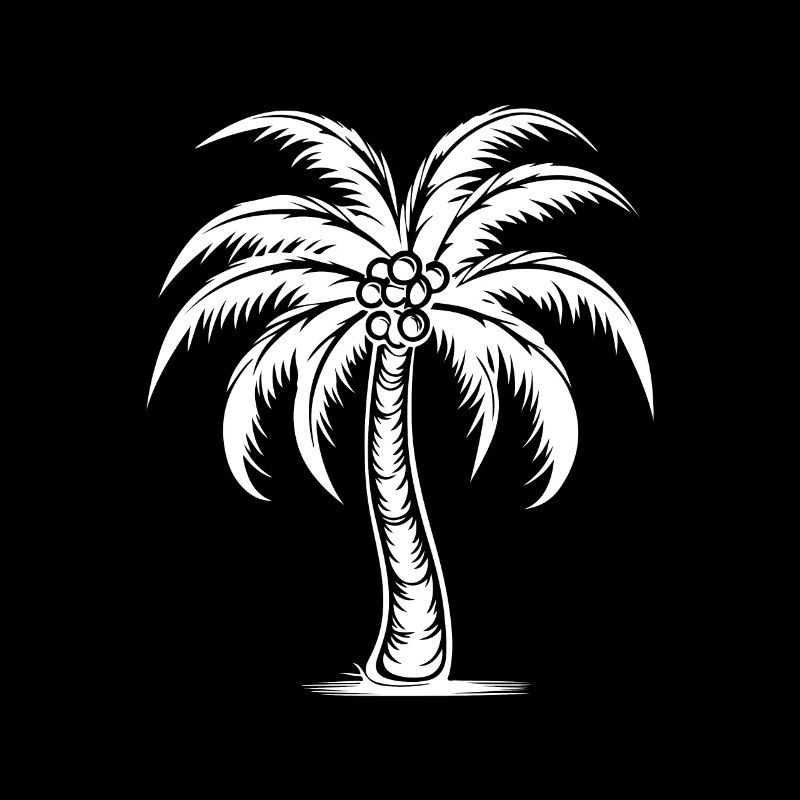 Silhouette de symbole de vacances de palmier