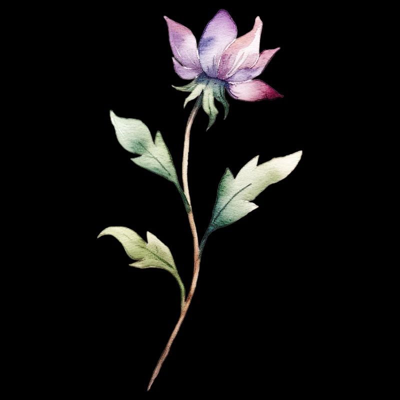 Rosa Blume in Wasserfarben style
