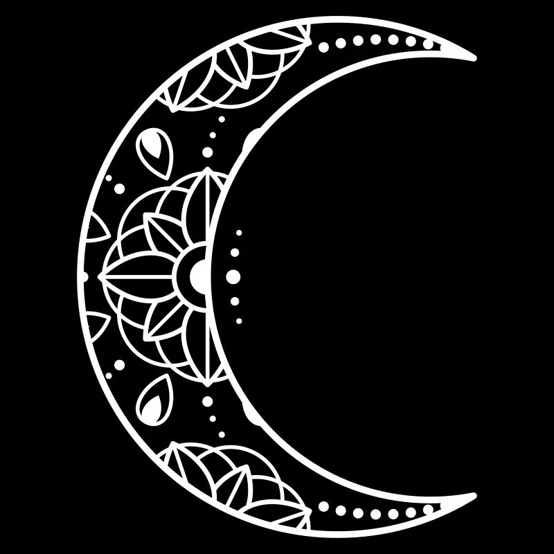 Crescent Moon Boho Minimalistische Illustration