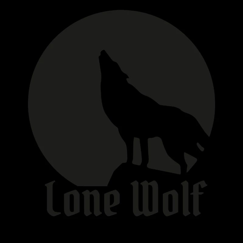 Lone wolf flat design black