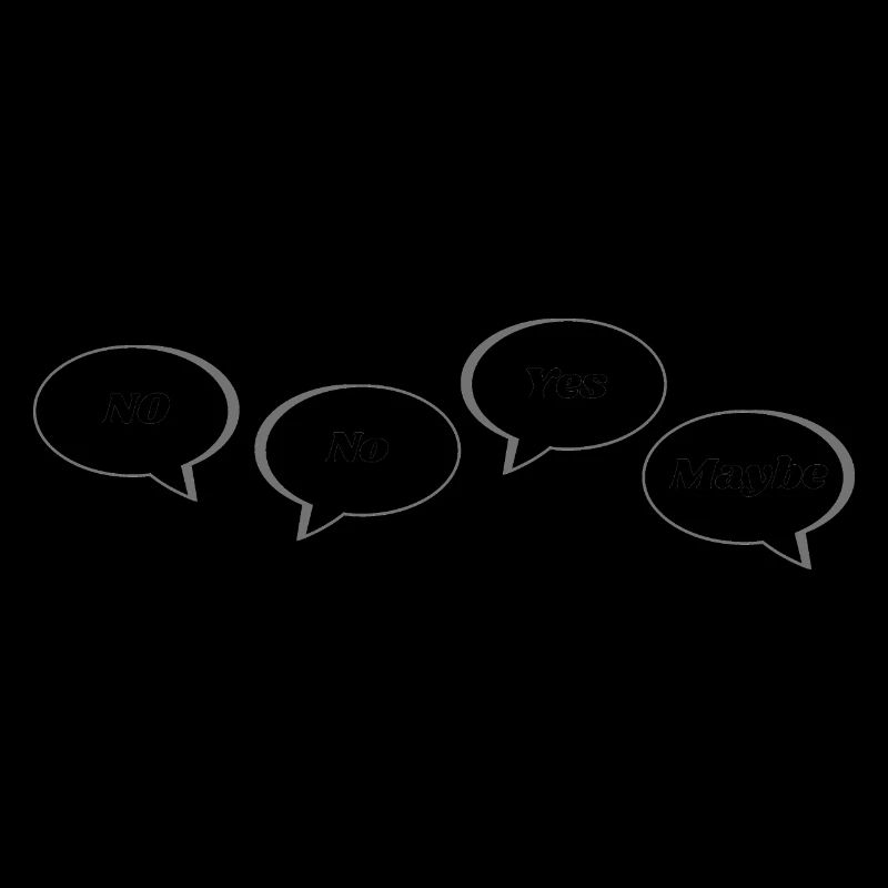Non Non Oui Peut-être Déclaration Texte Réponse