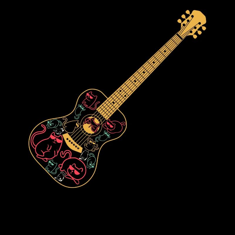 Guitare avec chats Guitare Guitariste Guitariste Ca