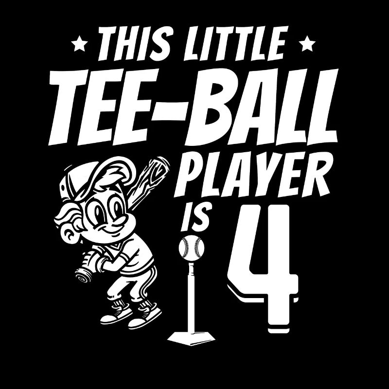 Tee-ball player 4th Birthday 4 Years Old Tee-ball
