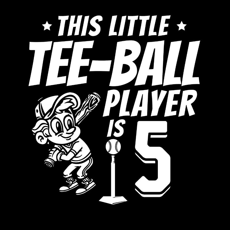 Tee-ball player 5th Birthday 5 Years Old Tee-ball