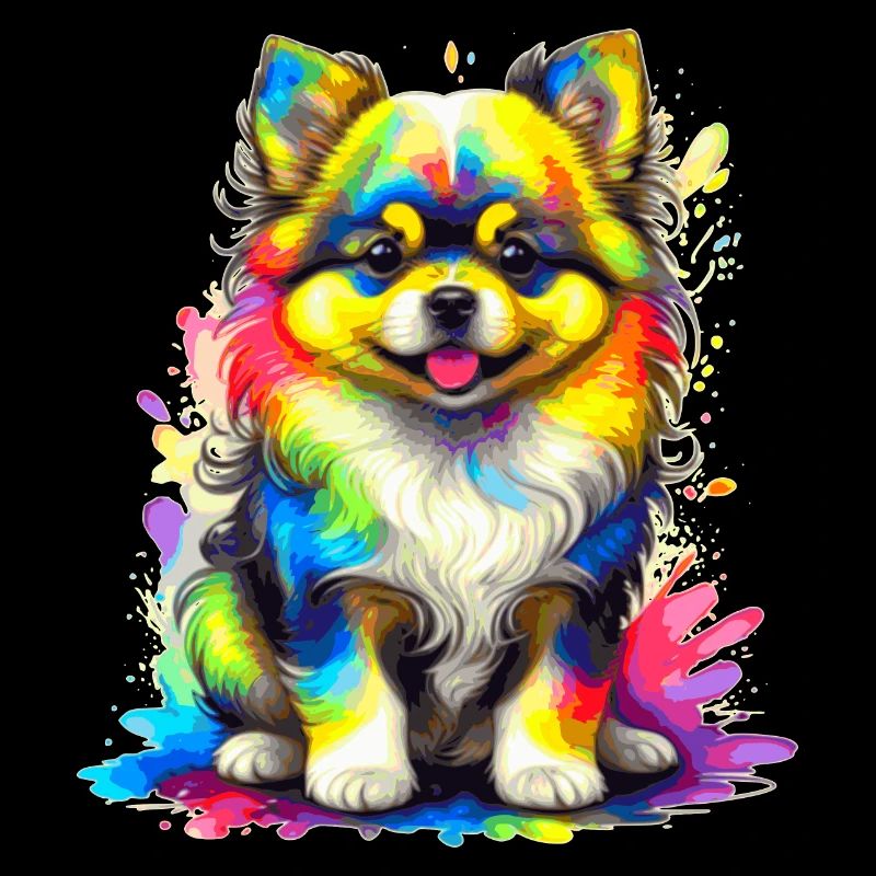 Pommerscher Welpe – Regenbogen