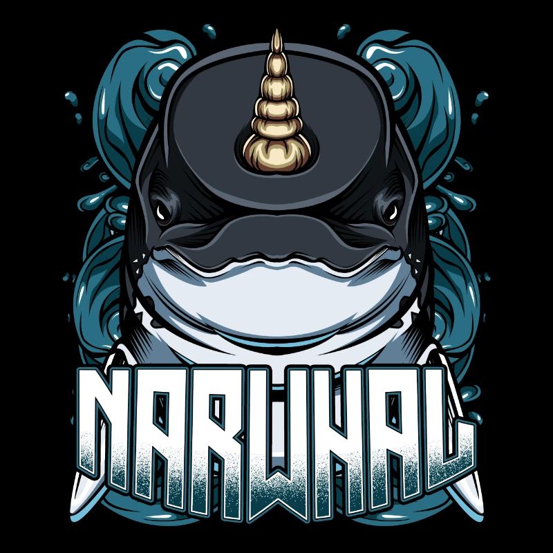Cadeau cool de baleines créatures marines à la mode du narval
