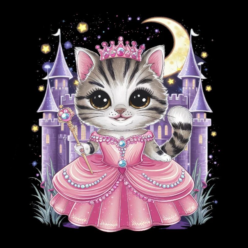 Chat en robe de princesse