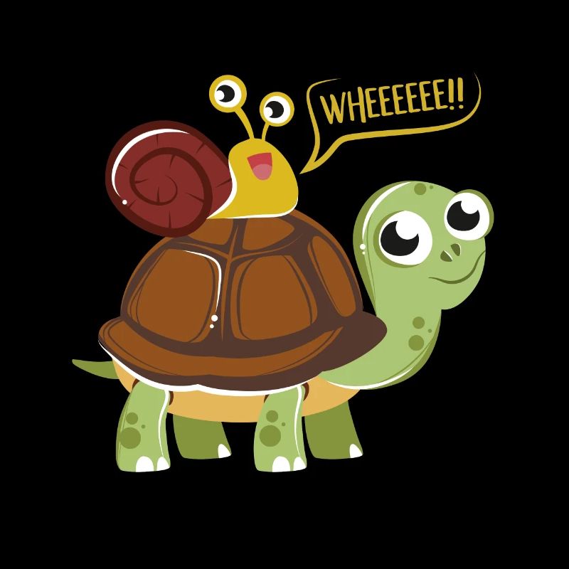 Turtle snail funny cute graphic