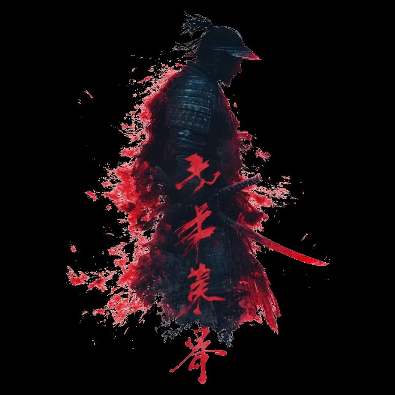 Samurai Japan Krieger Geschenk Asien Blutmond