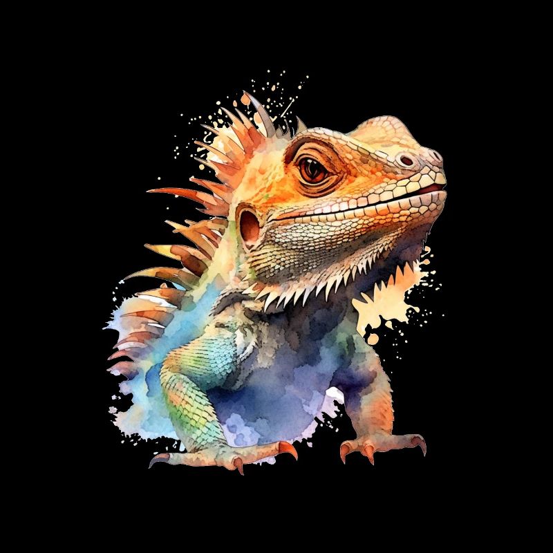Bartagame Wasserfarben Zeichnung