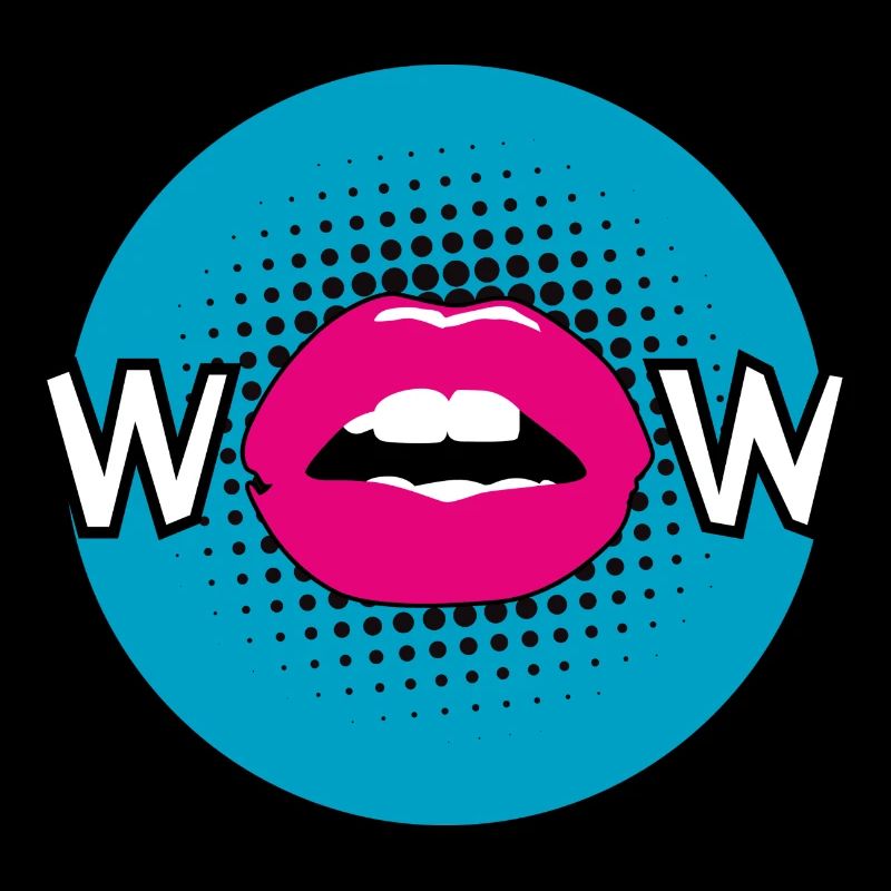 Pop Art / Graphic Novel: WOW - bouche, lèvres, moue