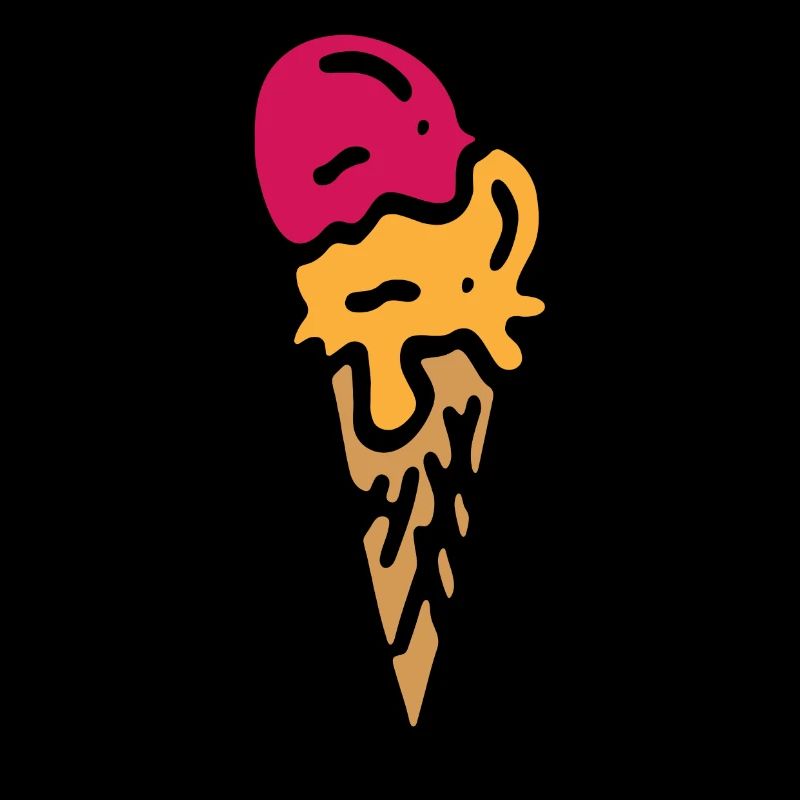 Eis Waffel bunt / ice cream waffle Erdbeere Mango