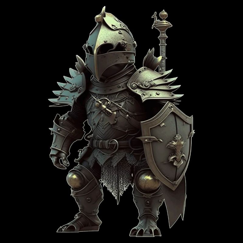 Hedgehog in full gear as a knight's armor