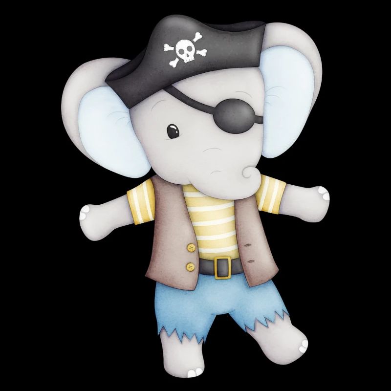 éléphant mignon comme un pirate