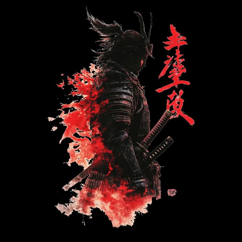 Samurai Japan Krieger Geschenk Asien Blutmond