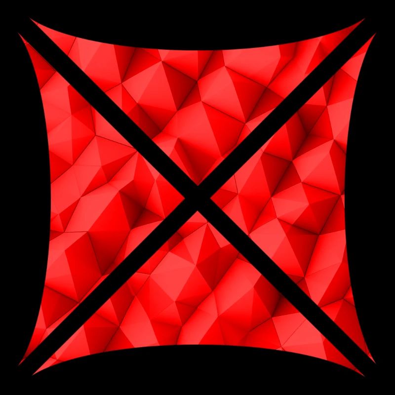 Abstract Polygon Design Red