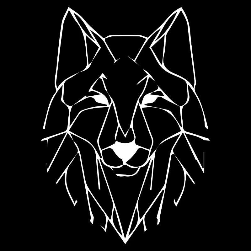 Wolf geometric white