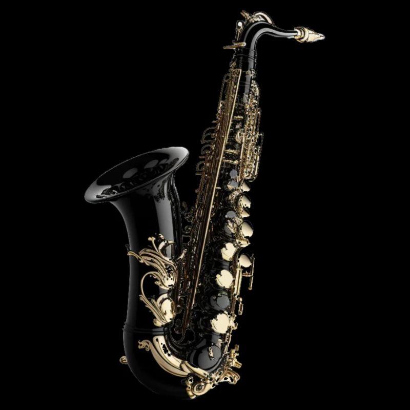 hyper realistic black saxophone jazz music