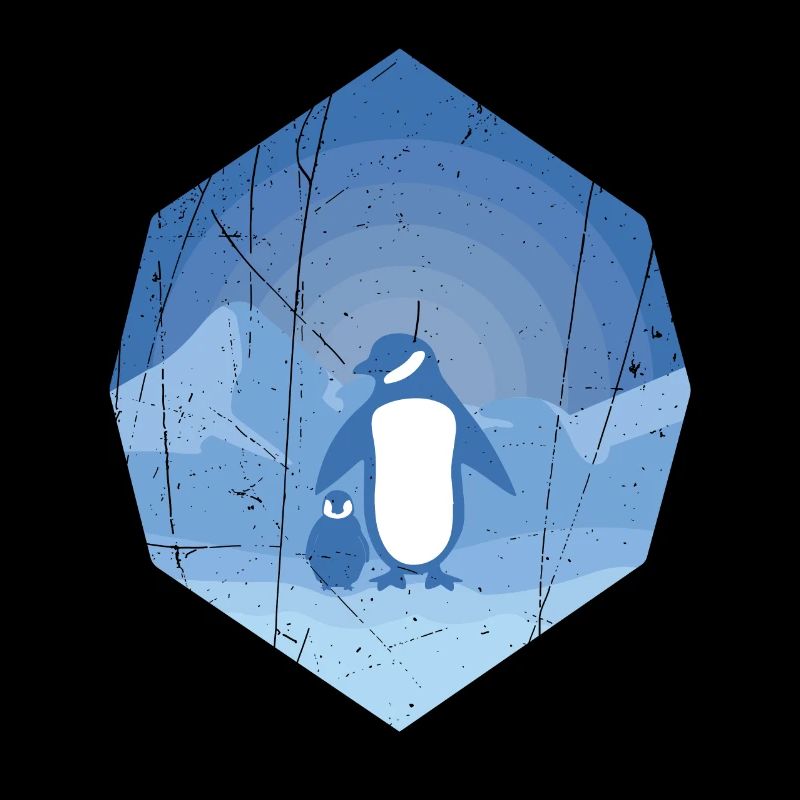 Pingouin mère avec bébé pingouin - design