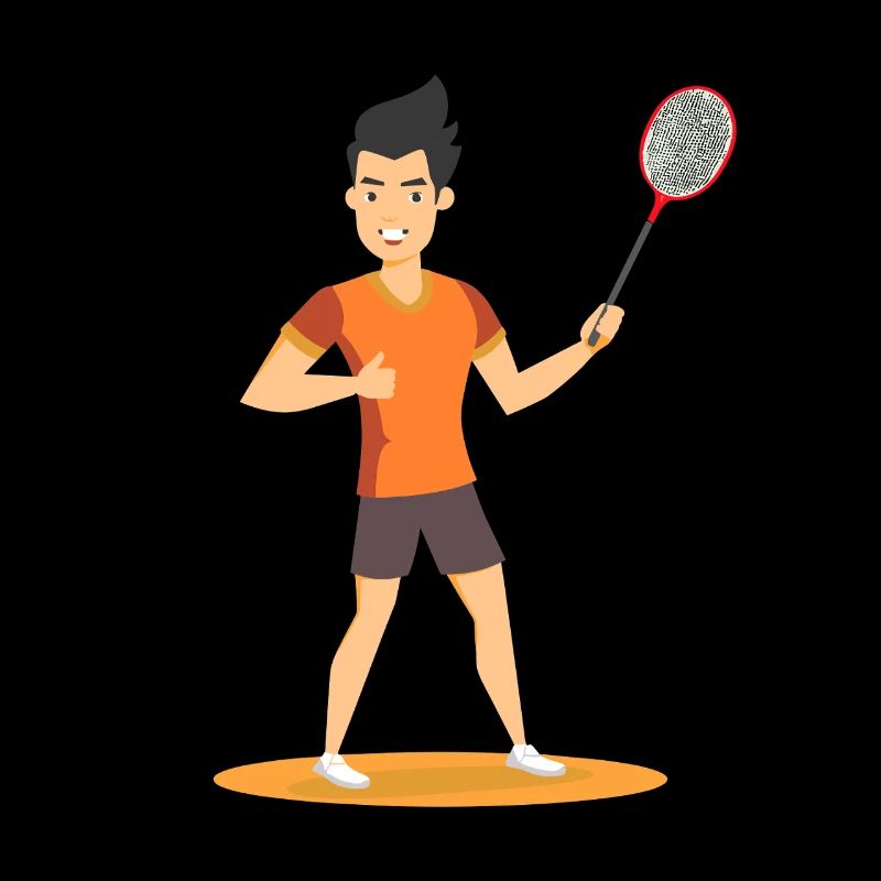 Badmintonspieler Comic Look
