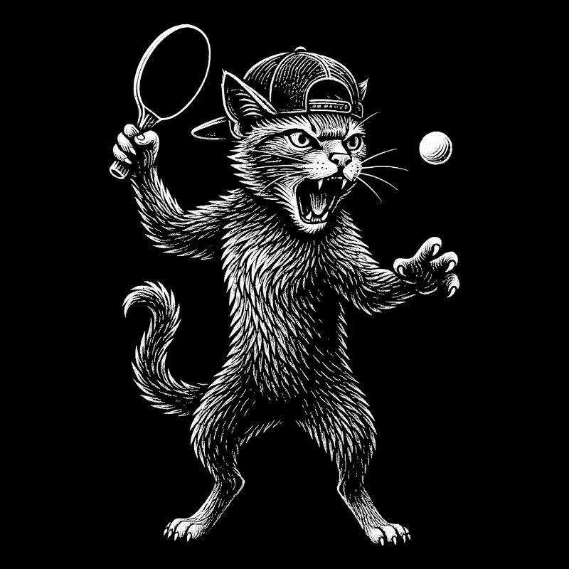 Tennis de table, ping-pong, joueur de tennis de table chat
