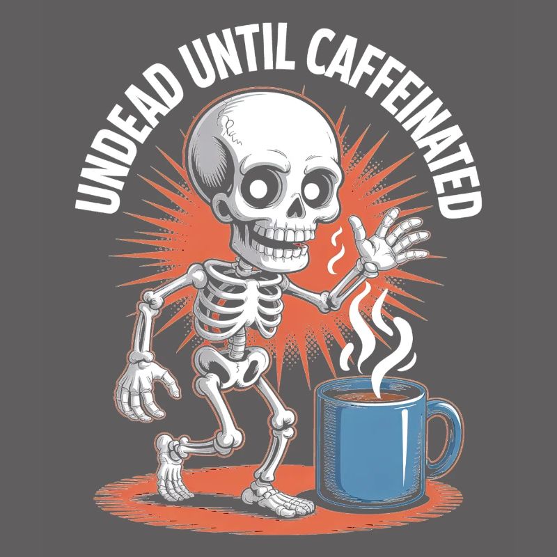 Undead Until Caffeinated Skeleton Coffee Run