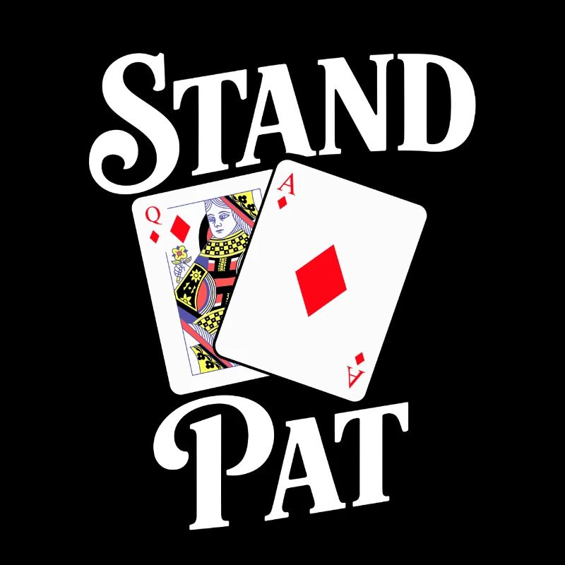 Conception de carte Stand Pat avec As et Dame
