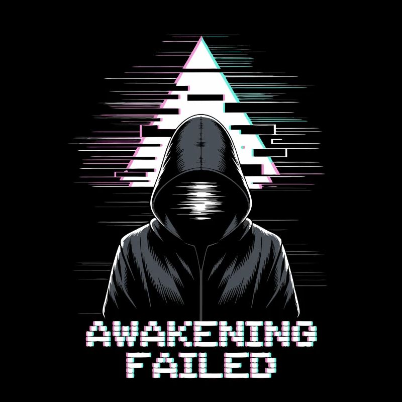 Glitch hacker with "Awakening Failed" look