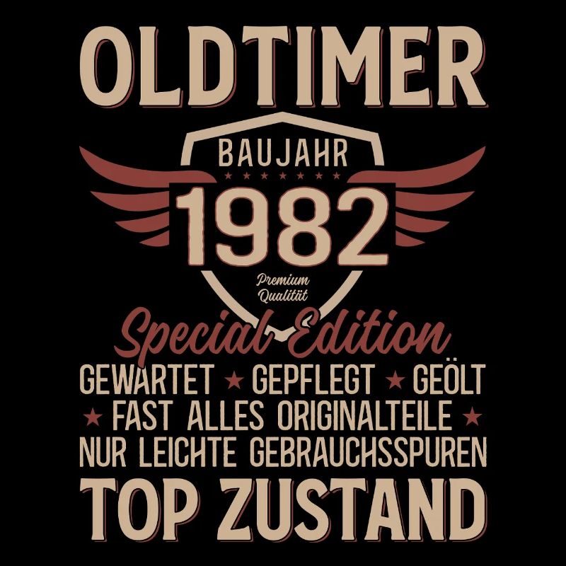 44. Geburtstag Shirt – Oldtimer 1982 Vintage Retro
