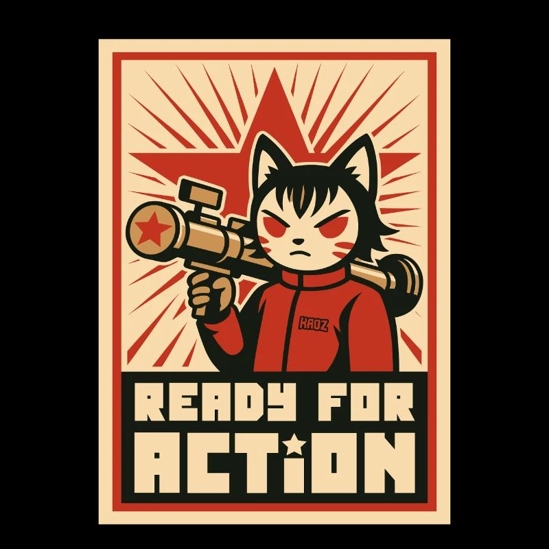 Retro Cat Commando: Ready for Action
