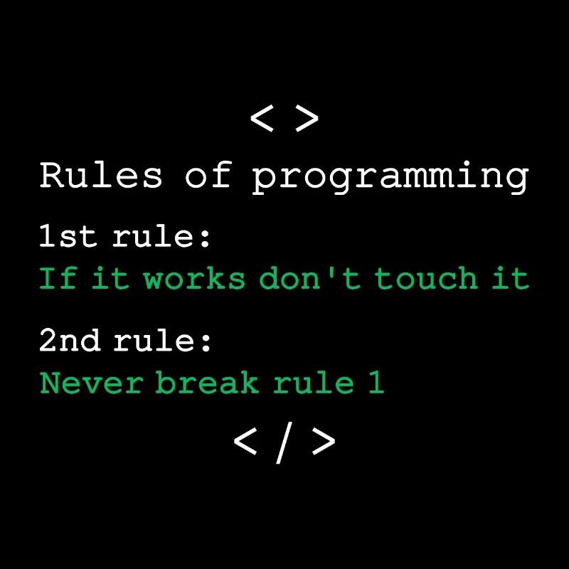 Rules of programming
