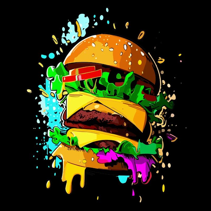 Graffiti Burger Colorful Cheeseburger