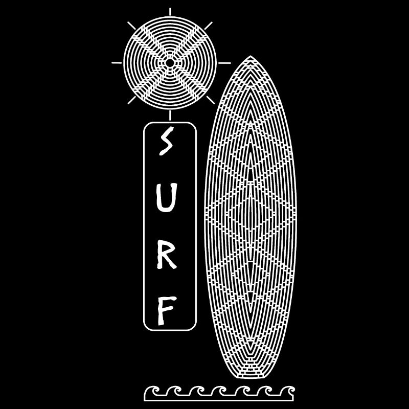 Surf au soleil (version monochrome blanche)