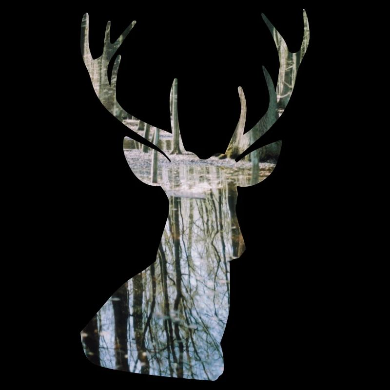 deer forest silhouette