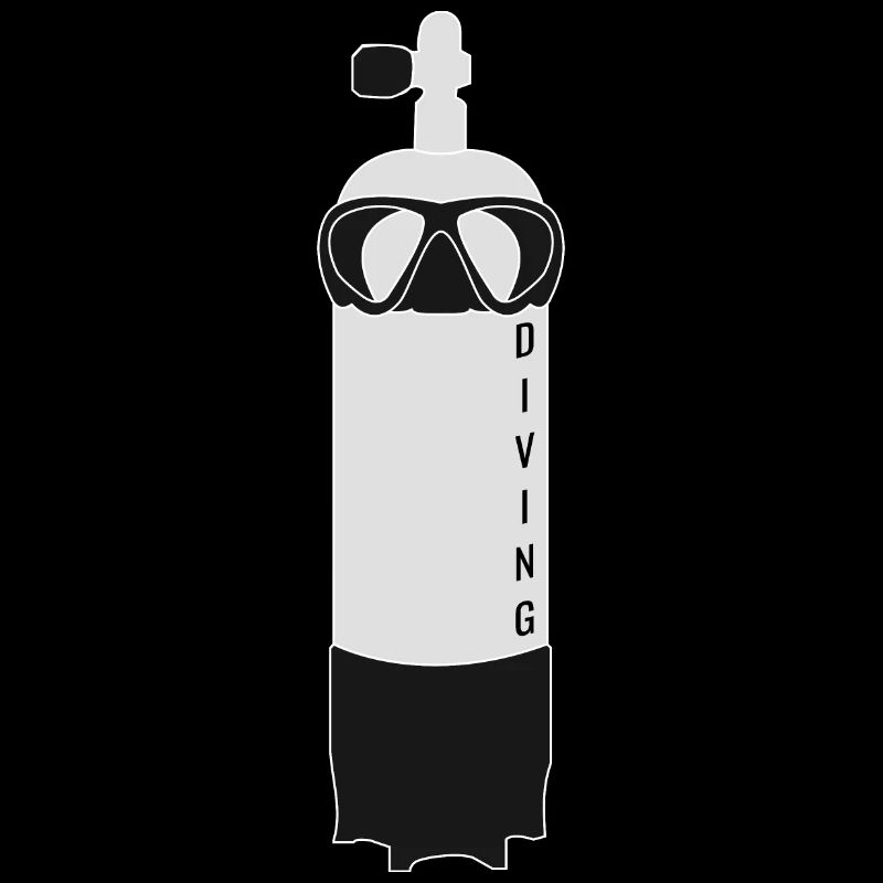 Dive bottle with diving mask