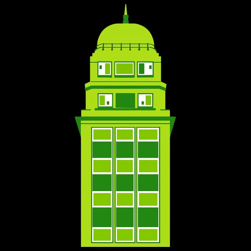 Retro Green Tower Clock