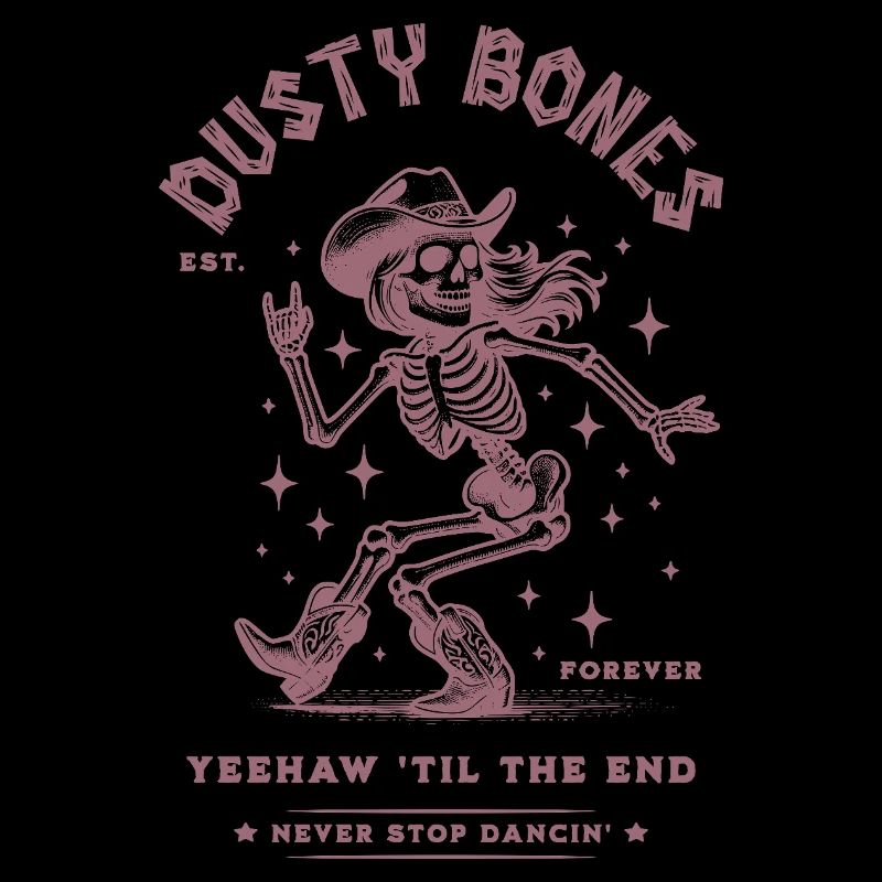 Dusty Boots Dancing Skeleton Cowboy Hat Western