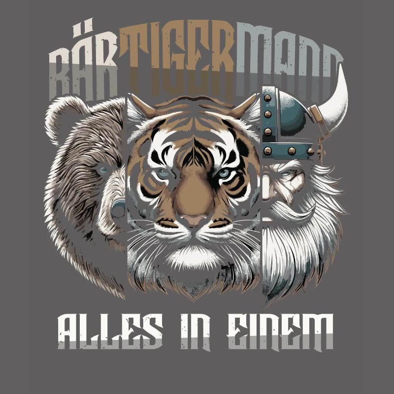 Bärtigermann Bär Tiger Mann Geschenk Bart Sprüche