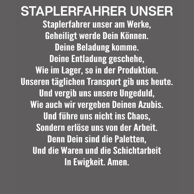 Staplerfahrer Gabelstaplerfahrer Forklift Operator