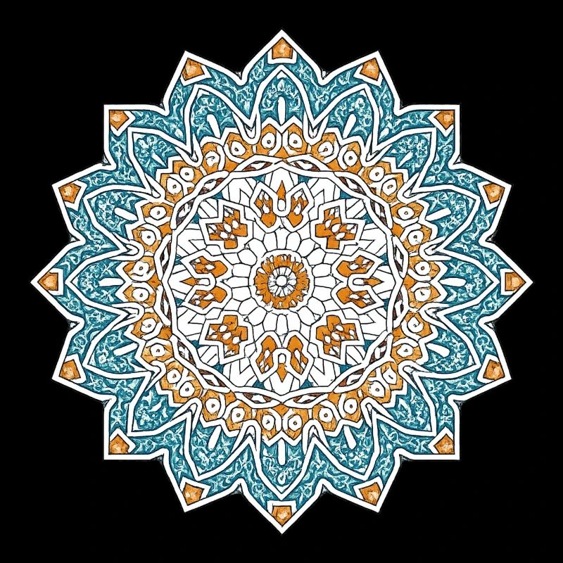 Mandala persan – Bleu et or