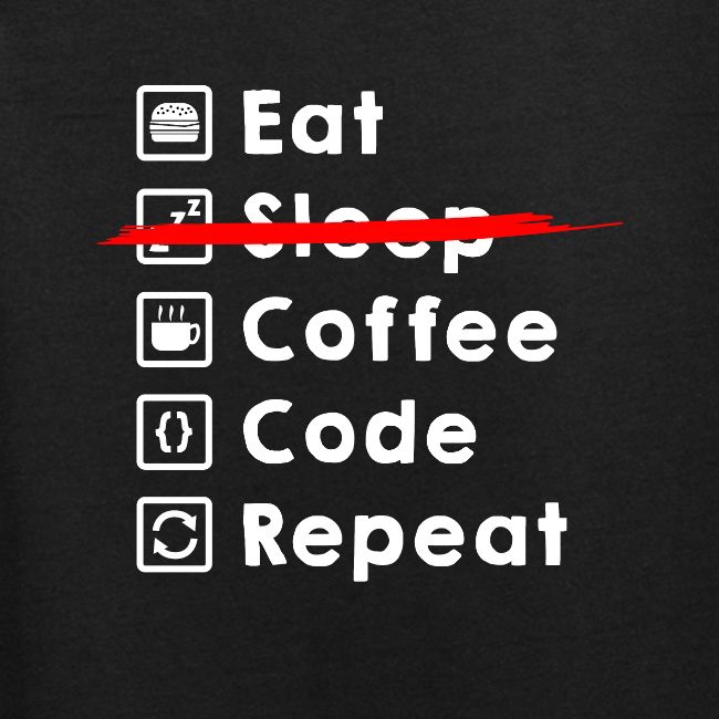 Eat Coffee Code Repeat light